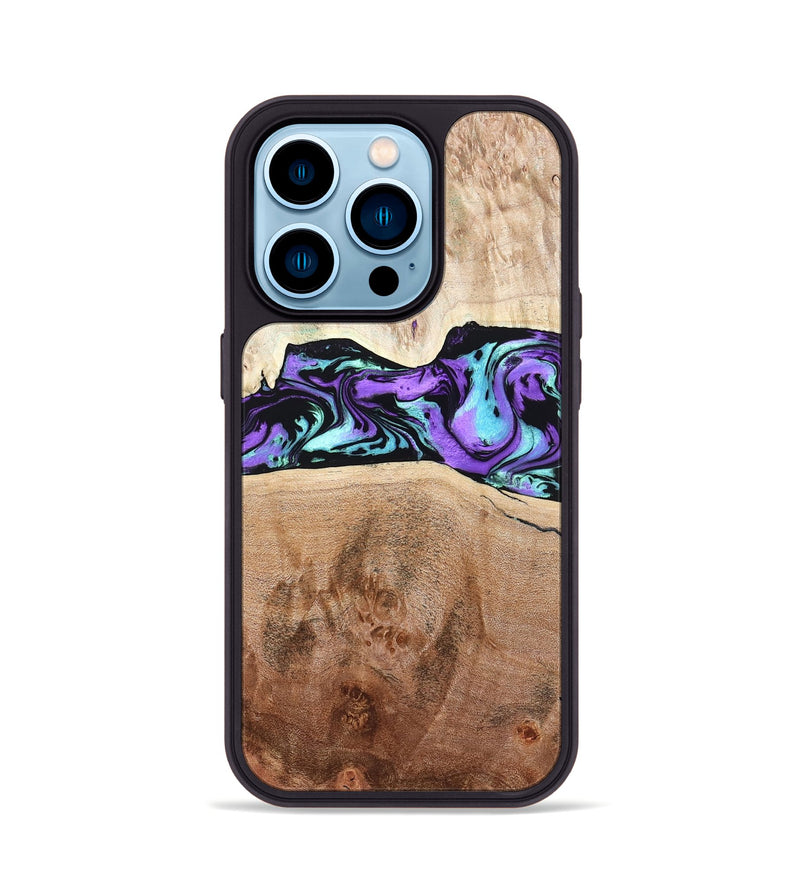iPhone 14 Pro Wood Phone Case - Donn (Purple, 824275)