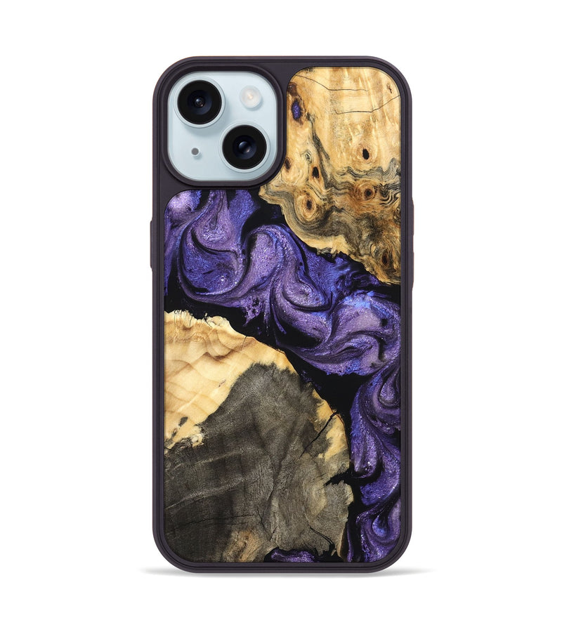 iPhone 15 Wood Phone Case - Deborah (Purple, 824276)