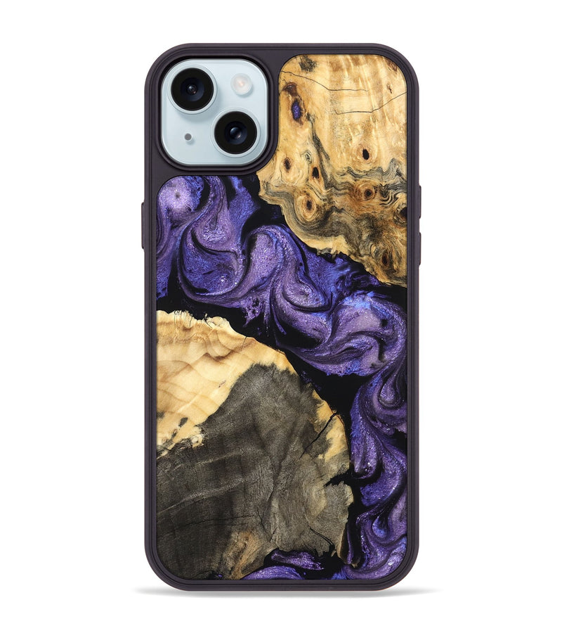 iPhone 15 Plus Wood Phone Case - Deborah (Purple, 824276)