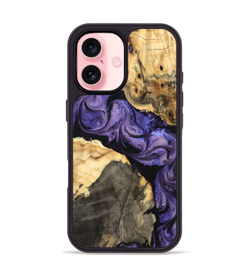 iPhone 16 Wood Phone Case - Deborah (Purple, 824276)
