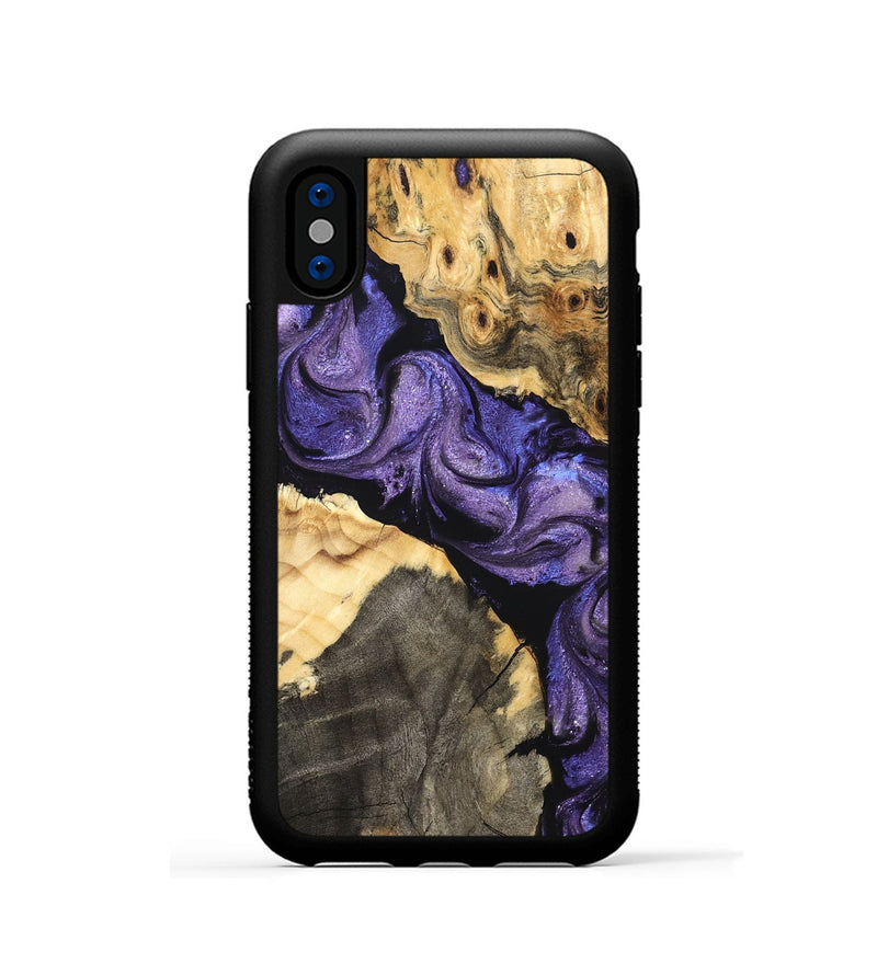 iPhone Xs Wood Phone Case - Deborah (Purple, 824276)