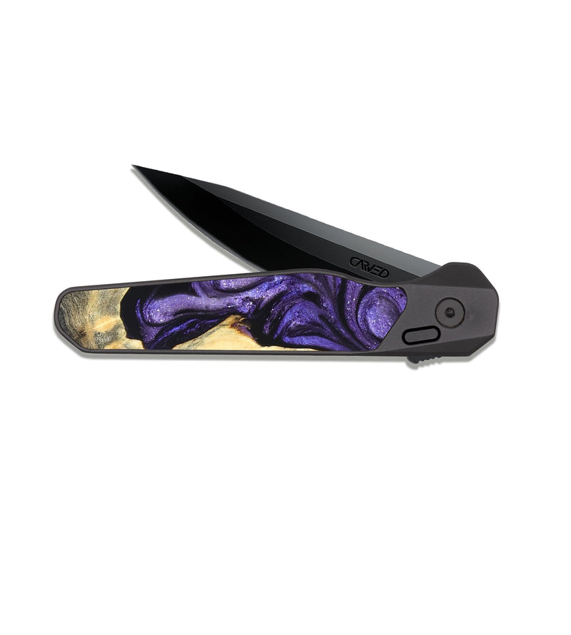EDC Dark Slate Wood Pocket Knife - Grover (Purple, 824278)