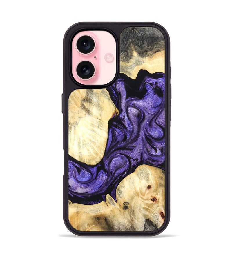 iPhone 16 Wood Phone Case - Grover (Purple, 824278)