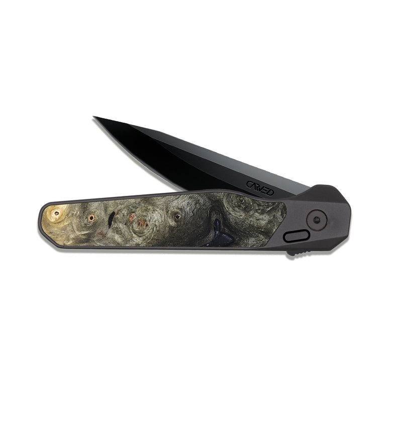 EDC Dark Slate Wood Pocket Knife - Luca (Wood Burl, 824282)