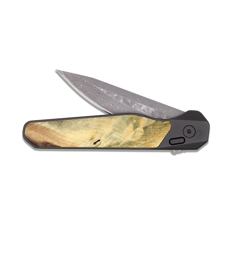 EDC Dark Damascus Wood Pocket Knife - Aylani (Wood Burl, 824283)