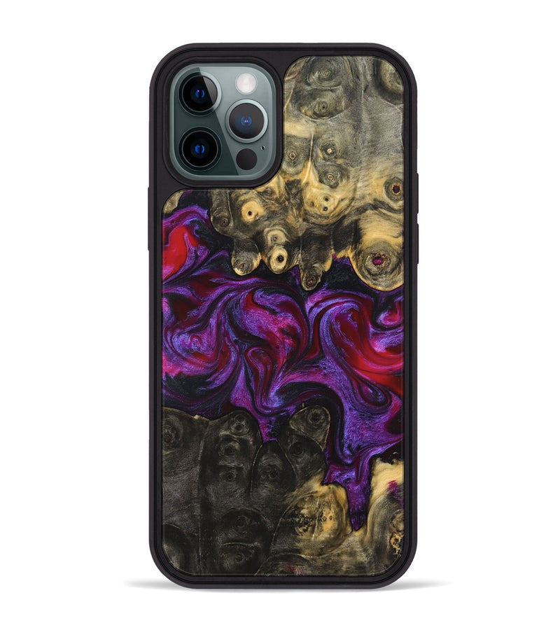 iPhone 12 Pro Max Wood Phone Case - Elvis (Purple, 824288)