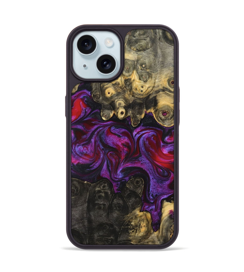 iPhone 15 Wood Phone Case - Elvis (Purple, 824288)