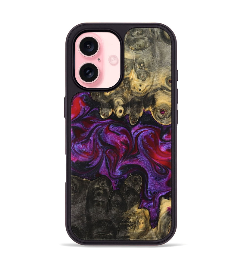 iPhone 16 Wood Phone Case - Elvis (Purple, 824288)