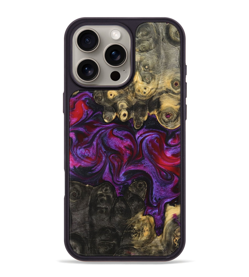 iPhone 16 Pro Max Wood Phone Case - Elvis (Purple, 824288)