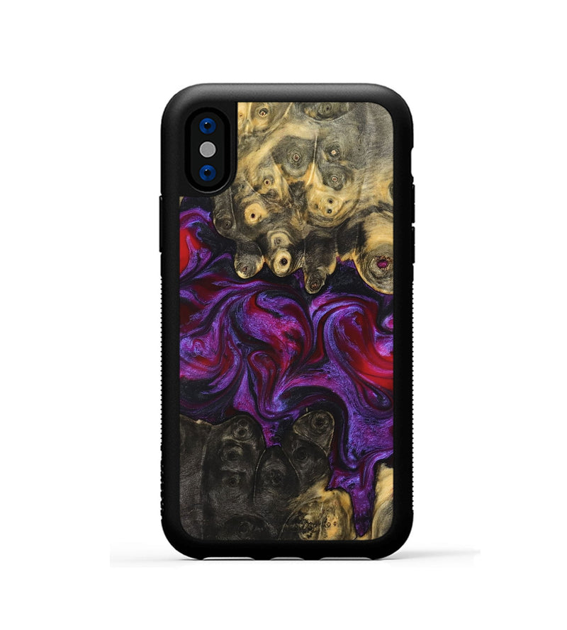 iPhone Xs Wood Phone Case - Elvis (Purple, 824288)