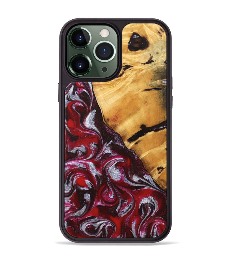 iPhone 13 Pro Max Wood Phone Case - Aurelia (Red, 824290)