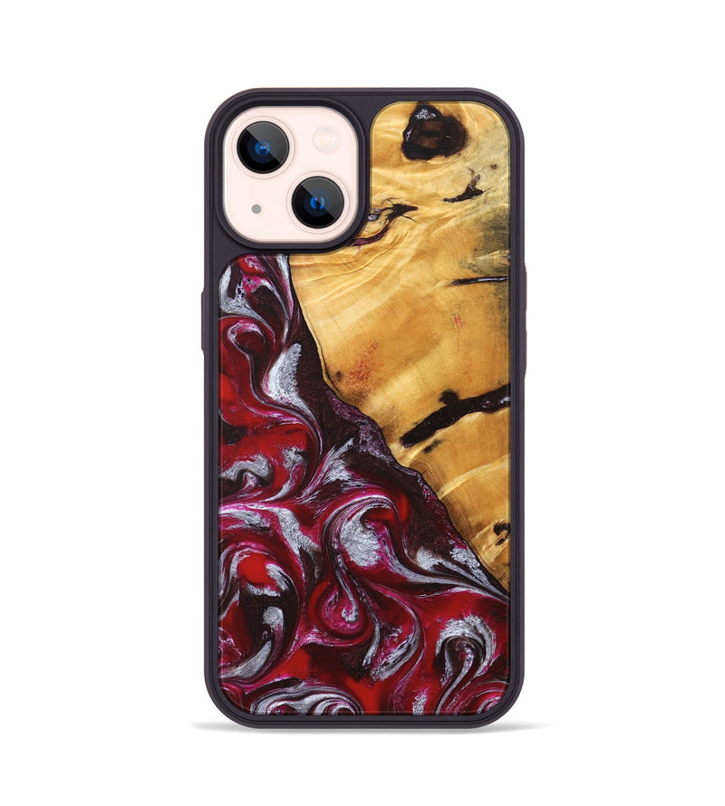 iPhone 14 Wood Phone Case - Aurelia (Red, 824290)