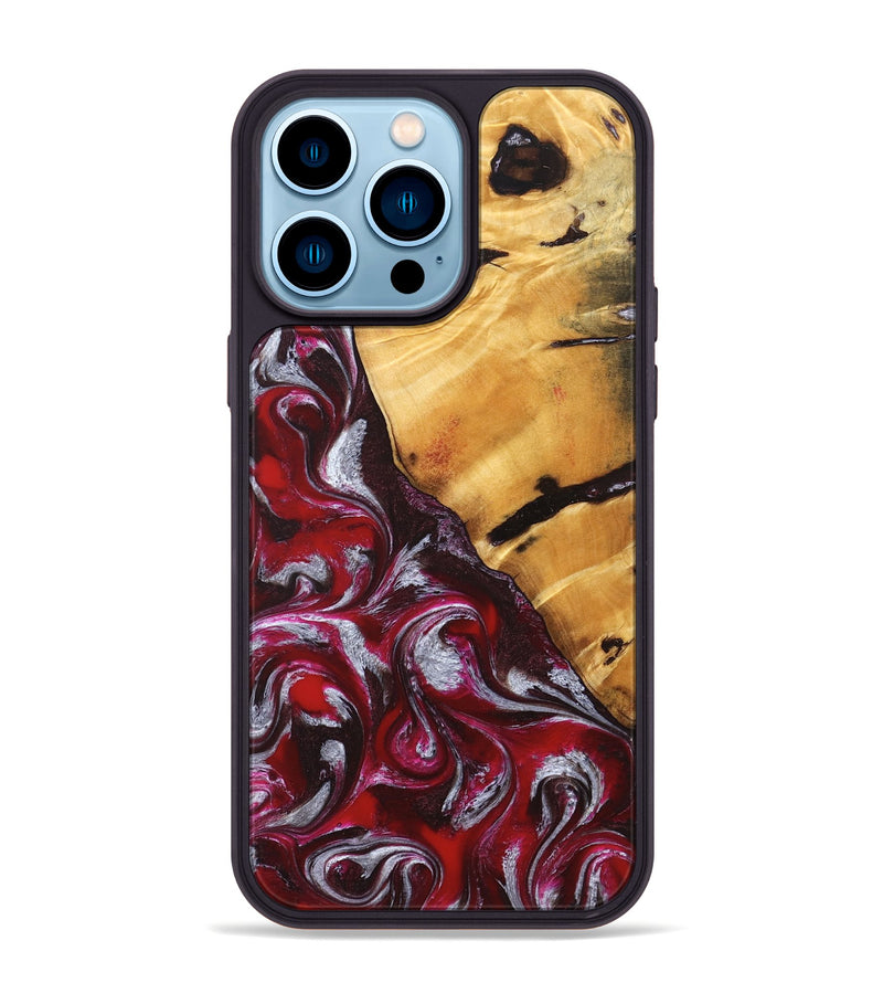 iPhone 14 Pro Max Wood Phone Case - Aurelia (Red, 824290)