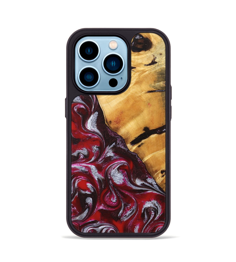 iPhone 14 Pro Wood Phone Case - Aurelia (Red, 824290)