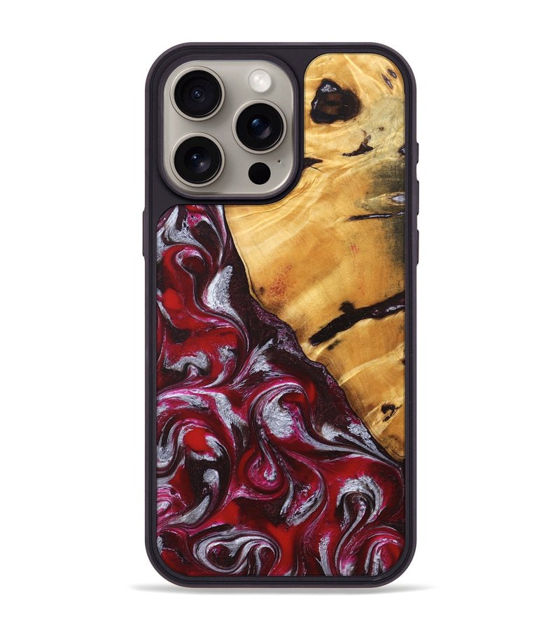 iPhone 15 Pro Max Wood Phone Case - Aurelia (Red, 824290)