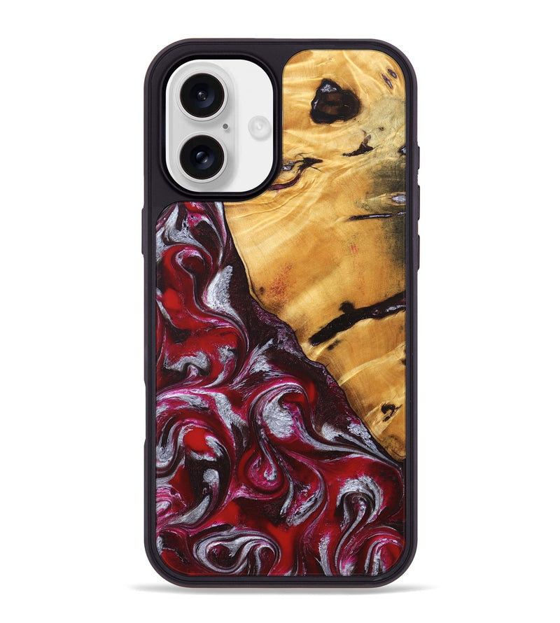 iPhone 16 Plus Wood Phone Case - Aurelia (Red, 824290)