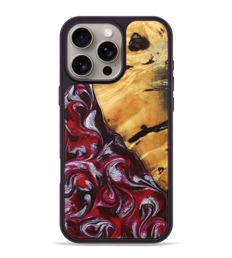 iPhone 16 Pro Max Wood Phone Case - Aurelia (Red, 824290)
