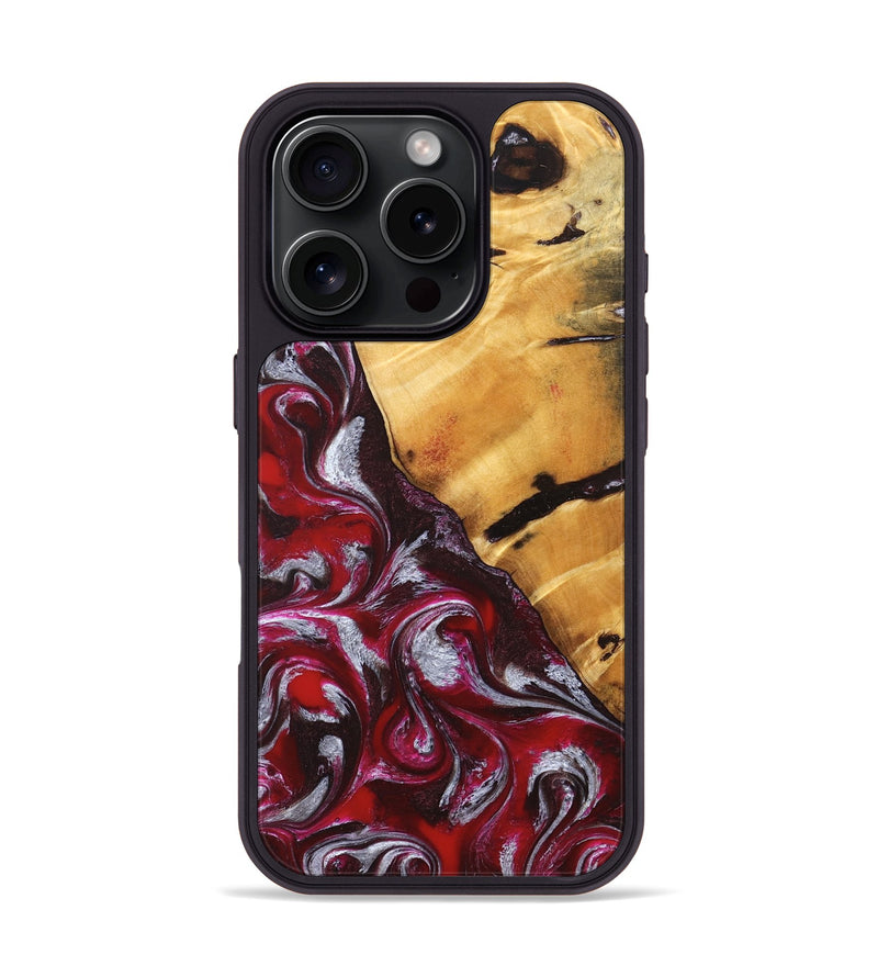iPhone 16 Pro Wood Phone Case - Aurelia (Red, 824290)