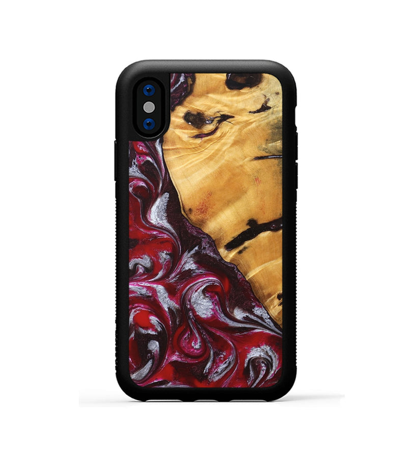 iPhone Xs Wood Phone Case - Aurelia (Red, 824290)