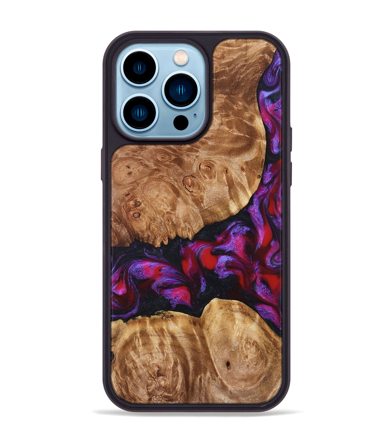 iPhone 14 Pro Max Wood Phone Case - Joy (Red, 824291)