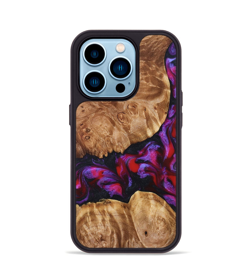 iPhone 14 Pro Wood Phone Case - Joy (Red, 824291)
