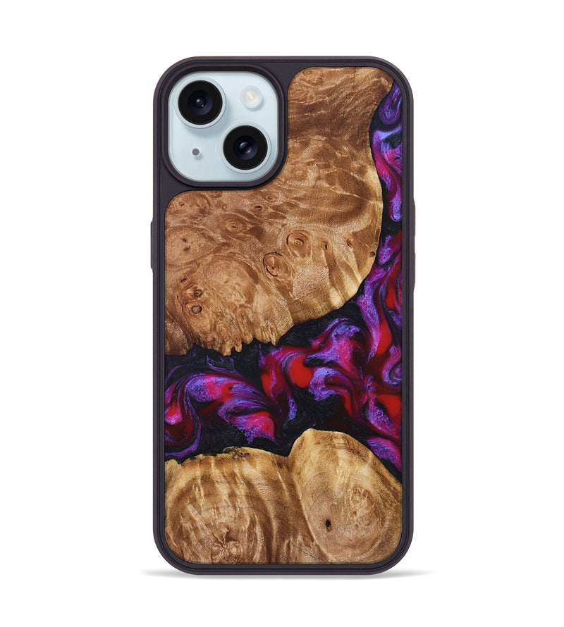 iPhone 15 Wood Phone Case - Joy (Red, 824291)