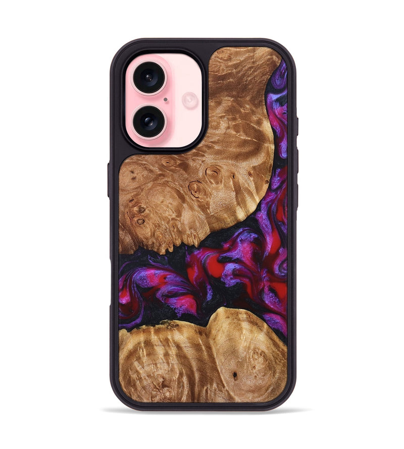 iPhone 16 Wood Phone Case - Joy (Red, 824291)