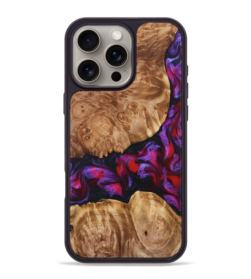 iPhone 16 Pro Max Wood Phone Case - Joy (Red, 824291)
