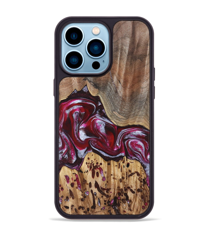 iPhone 14 Pro Max Wood Phone Case - Krysten (Red, 824293)