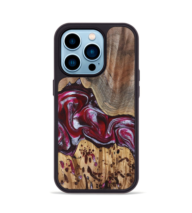 iPhone 14 Pro Wood Phone Case - Krysten (Red, 824293)