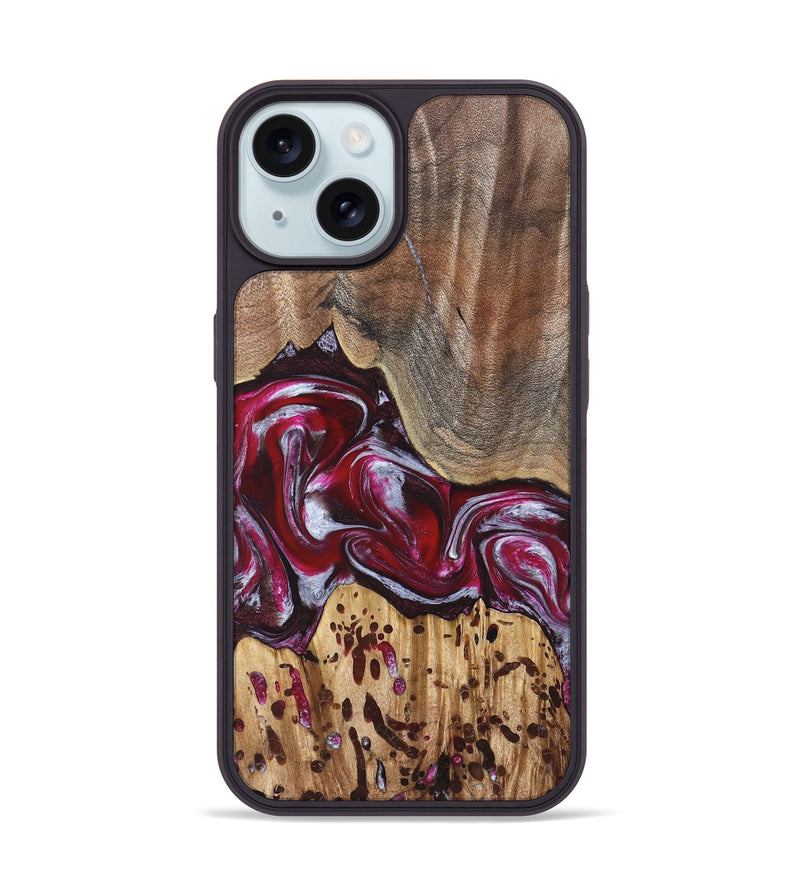 iPhone 15 Wood Phone Case - Krysten (Red, 824293)