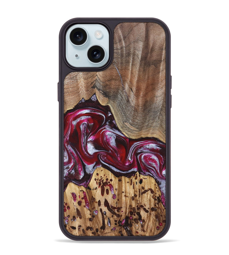 iPhone 15 Plus Wood Phone Case - Krysten (Red, 824293)