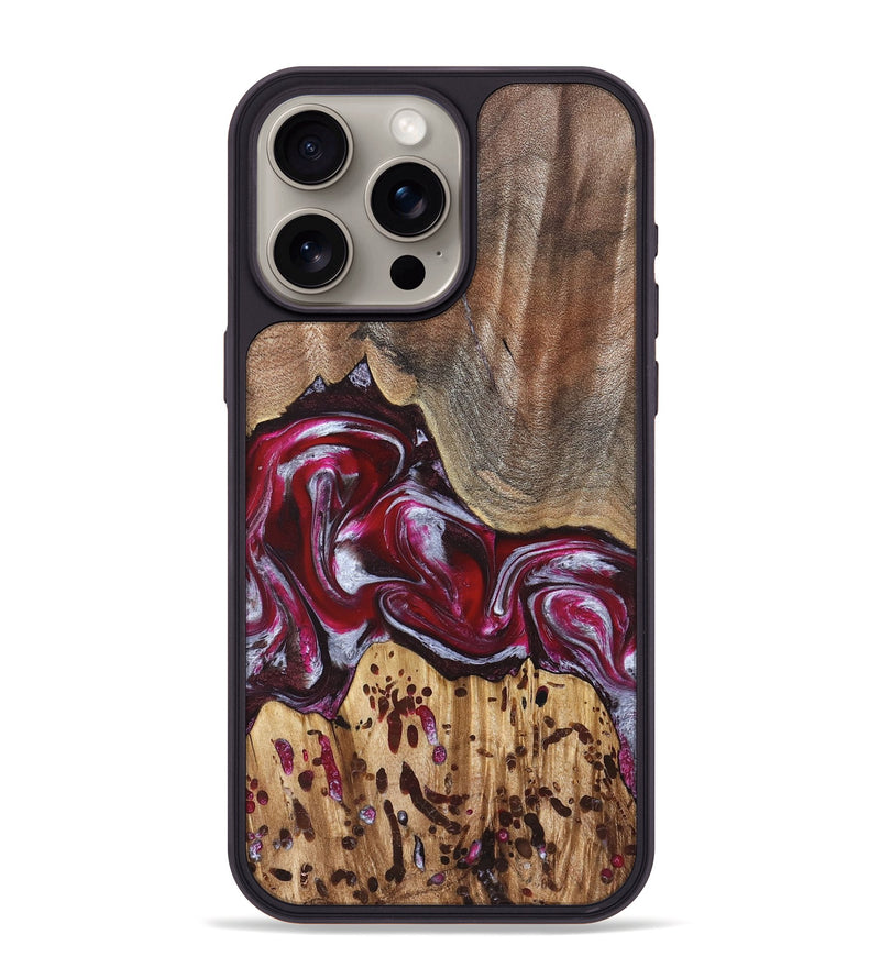 iPhone 15 Pro Max Wood Phone Case - Krysten (Red, 824293)