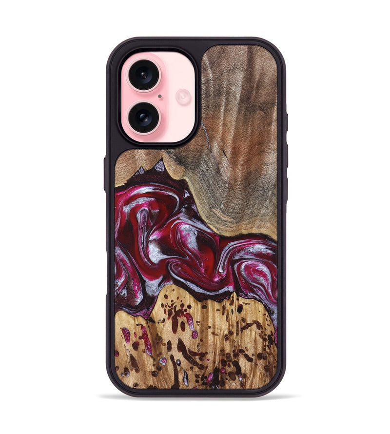iPhone 16 Wood Phone Case - Krysten (Red, 824293)