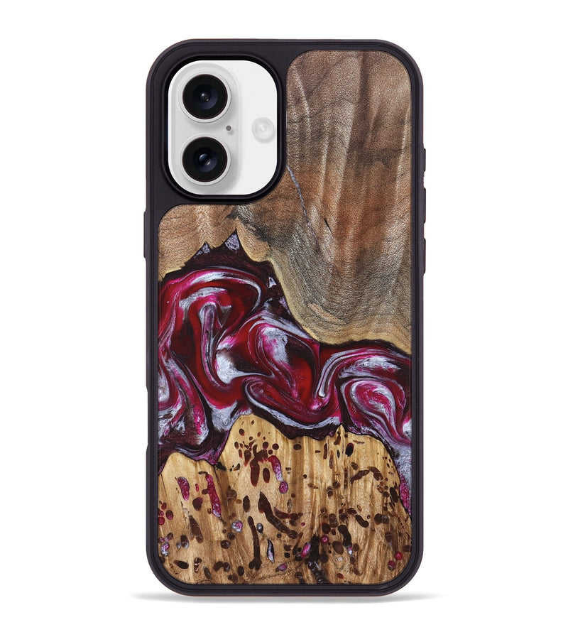 iPhone 16 Plus Wood Phone Case - Krysten (Red, 824293)