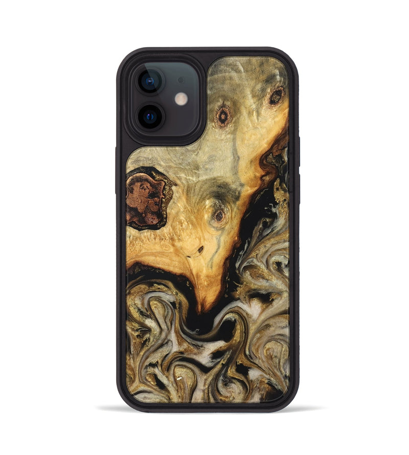 iPhone 12 Wood Phone Case - Ciera (Black & White, 824299)