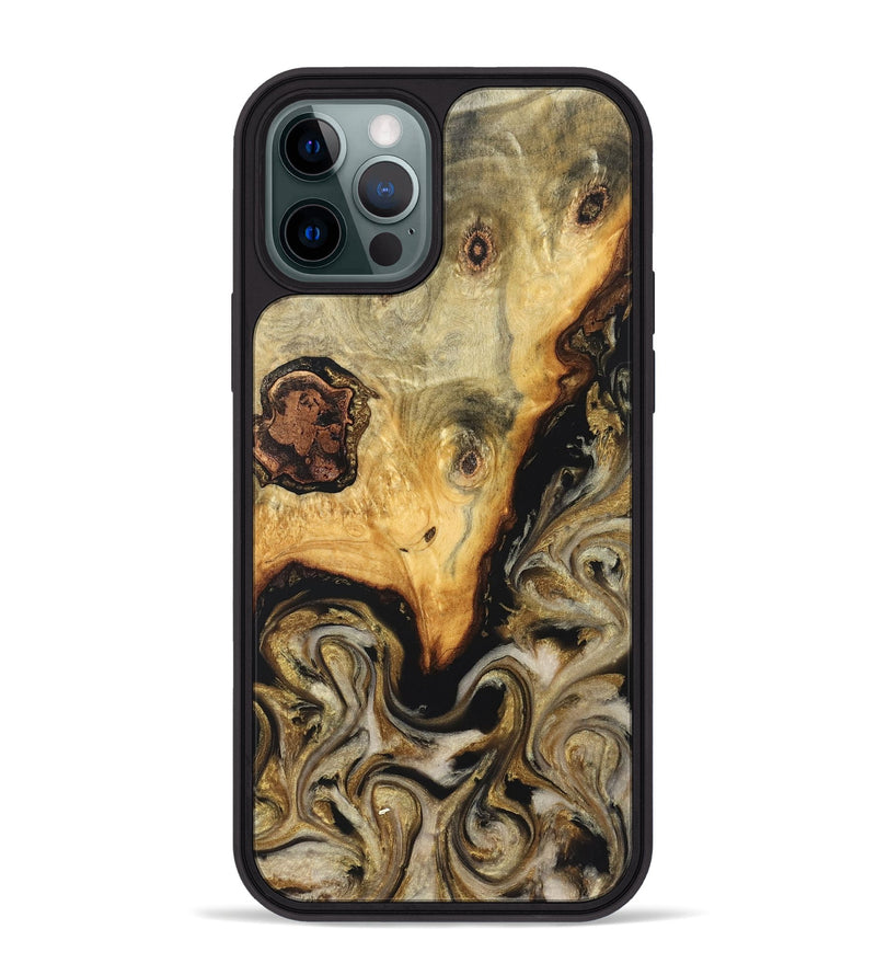iPhone 12 Pro Max Wood Phone Case - Ciera (Black & White, 824299)