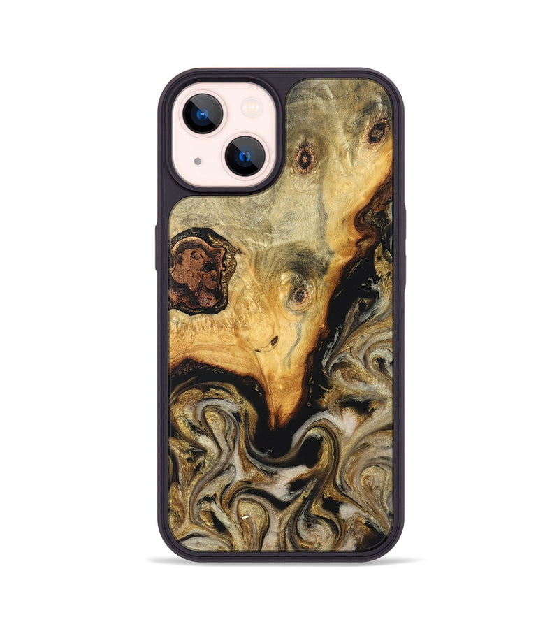 iPhone 14 Wood Phone Case - Ciera (Black & White, 824299)