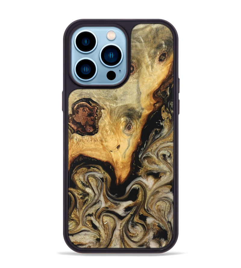 iPhone 14 Pro Max Wood Phone Case - Ciera (Black & White, 824299)