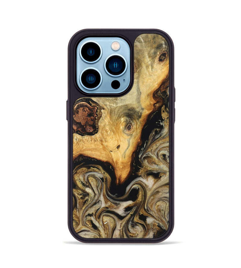 iPhone 14 Pro Wood Phone Case - Ciera (Black & White, 824299)