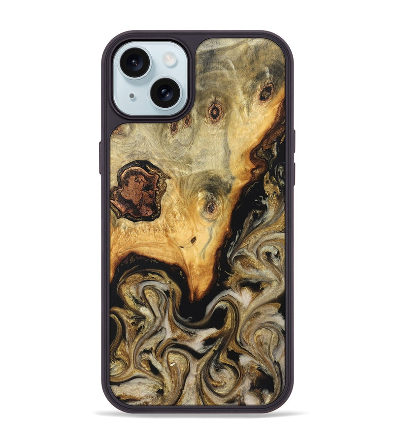 iPhone 15 Plus Wood Phone Case - Ciera (Black & White, 824299)