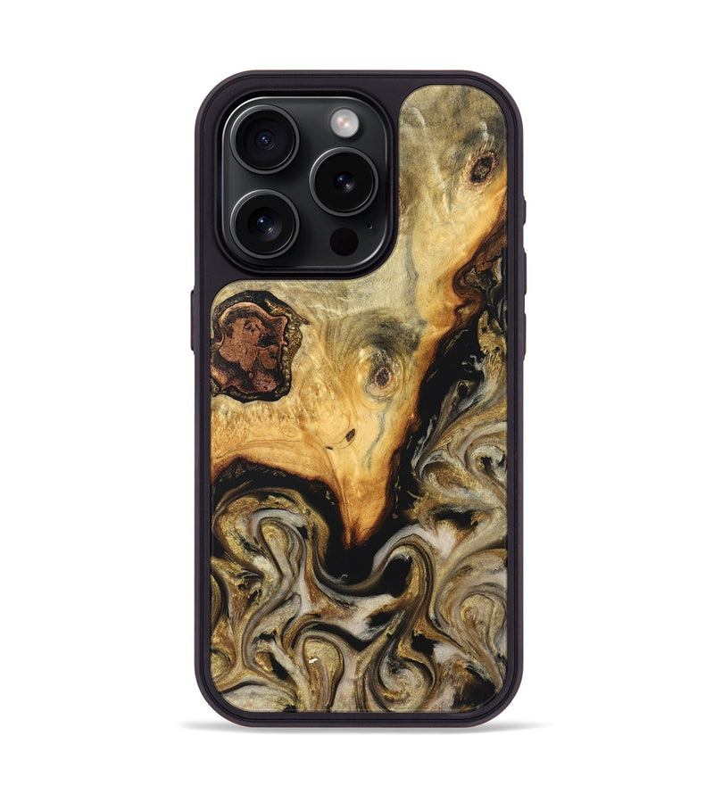 iPhone 15 Pro Wood Phone Case - Ciera (Black & White, 824299)