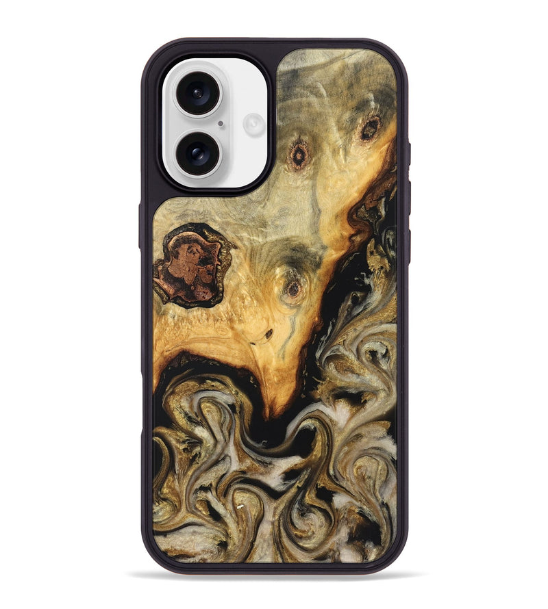 iPhone 16 Plus Wood Phone Case - Ciera (Black & White, 824299)