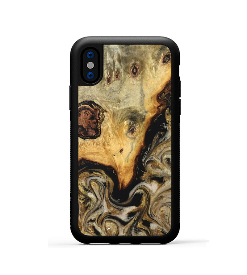iPhone Xs Wood Phone Case - Ciera (Black & White, 824299)