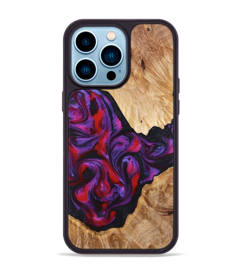 iPhone 14 Pro Max Wood Phone Case - Makala (Purple, 824302)