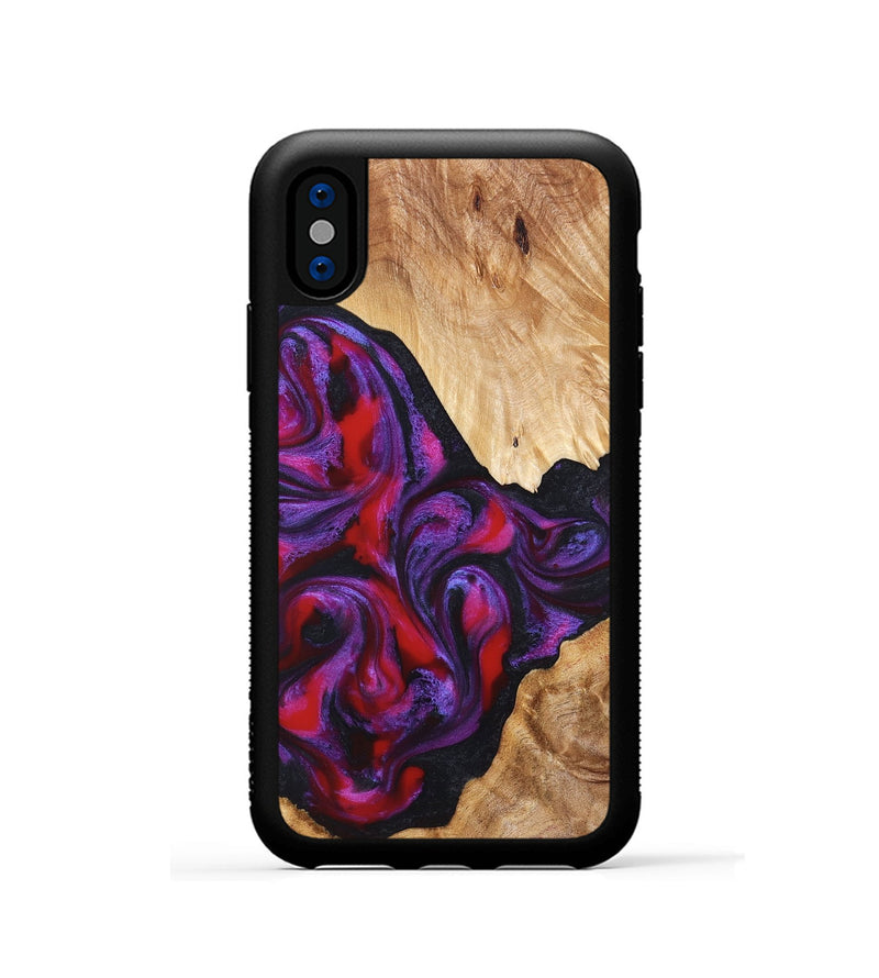 iPhone Xs Wood Phone Case - Makala (Purple, 824302)