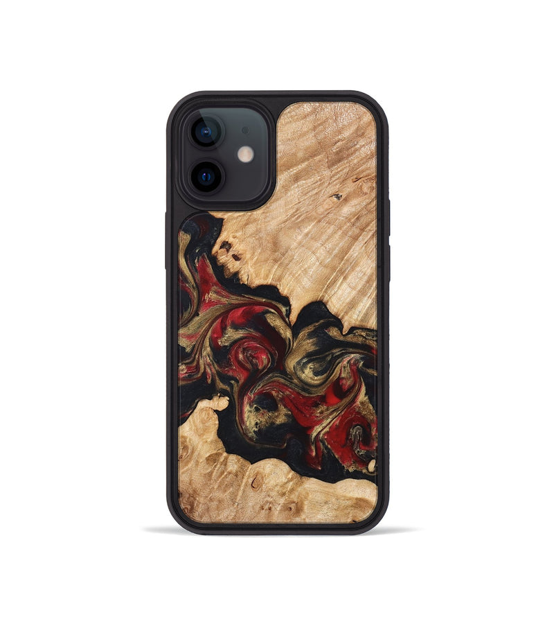 iPhone 12 mini Wood Phone Case - Ledger (Red, 824303)