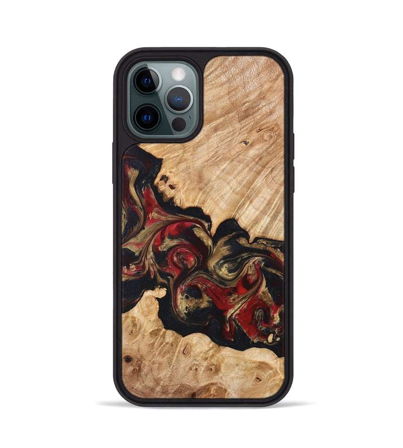 iPhone 12 Pro Wood Phone Case - Ledger (Red, 824303)