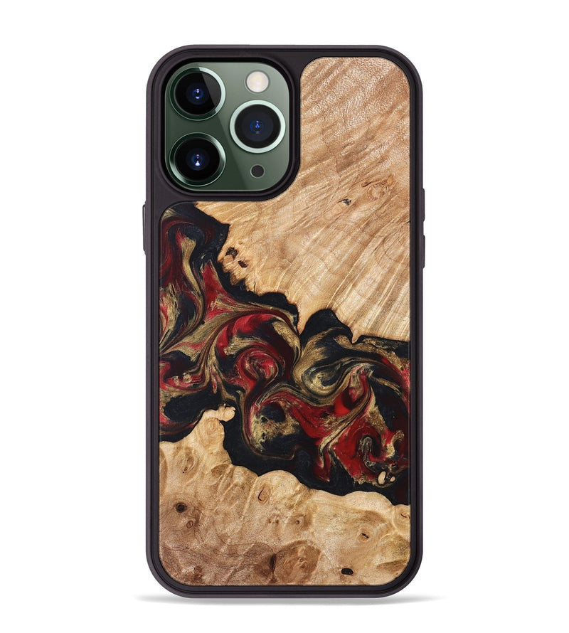iPhone 13 Pro Max Wood Phone Case - Ledger (Red, 824303)