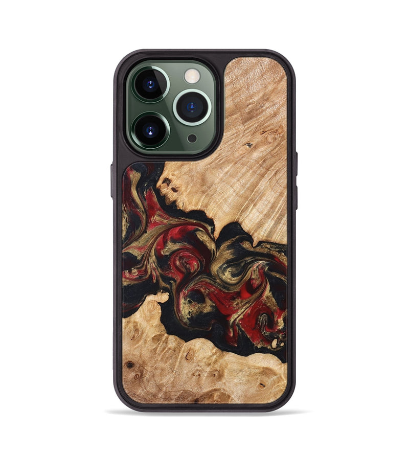 iPhone 13 Pro Wood Phone Case - Ledger (Red, 824303)